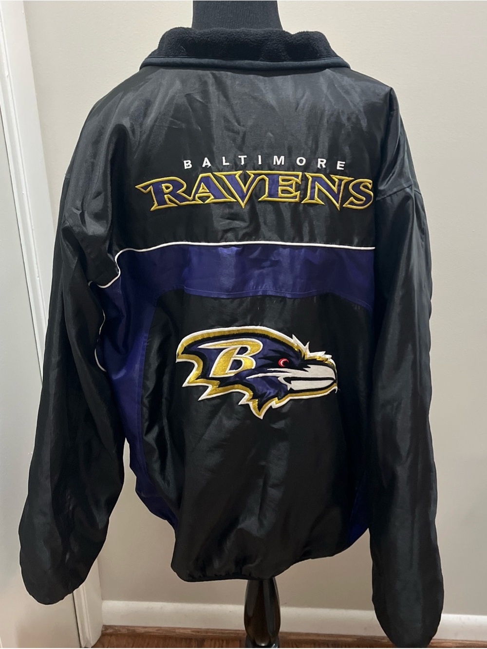 Vintage BALTIMORE RAVENS REVERSIBLE ZIP-UP JACKET MEN'S XL NFL TEAM APPAREL
